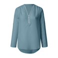 thumbnail image 4 of Lixiuxyad Western Shirts for Women Button Women Ladies Clothing Loose Shirt Chiffon Zipper Long Sleeves Plus Size Tops, 4 of 4