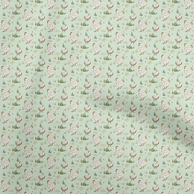 oneOone Cotton Poplin Lime Green Fabric Birds Rooster Sewing Craft Projects Fabric Prints By Yard 42 Inch Wide