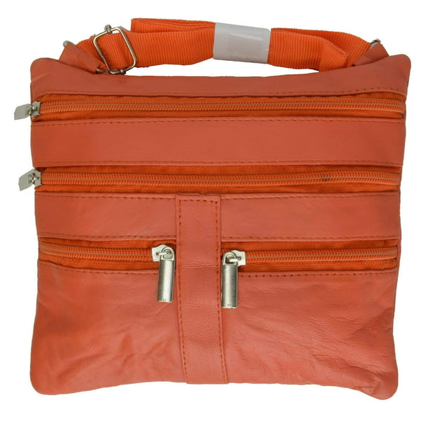 Marshal - Genuine Soft Leather Cross Body Bag Purse Shoulder Bag 5 Pocket Organizer Micro ...