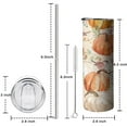 thumbnail image 5 of 20oz Fall Pumpkins and Birds Pattern Skinny Tumblers Stainless Steel Tumbler with Lid and Straw,Vacuum Insulated Double Wall Travel Tumbler Cups with Cleaning Brush for Coffee,Tea, 5 of 6