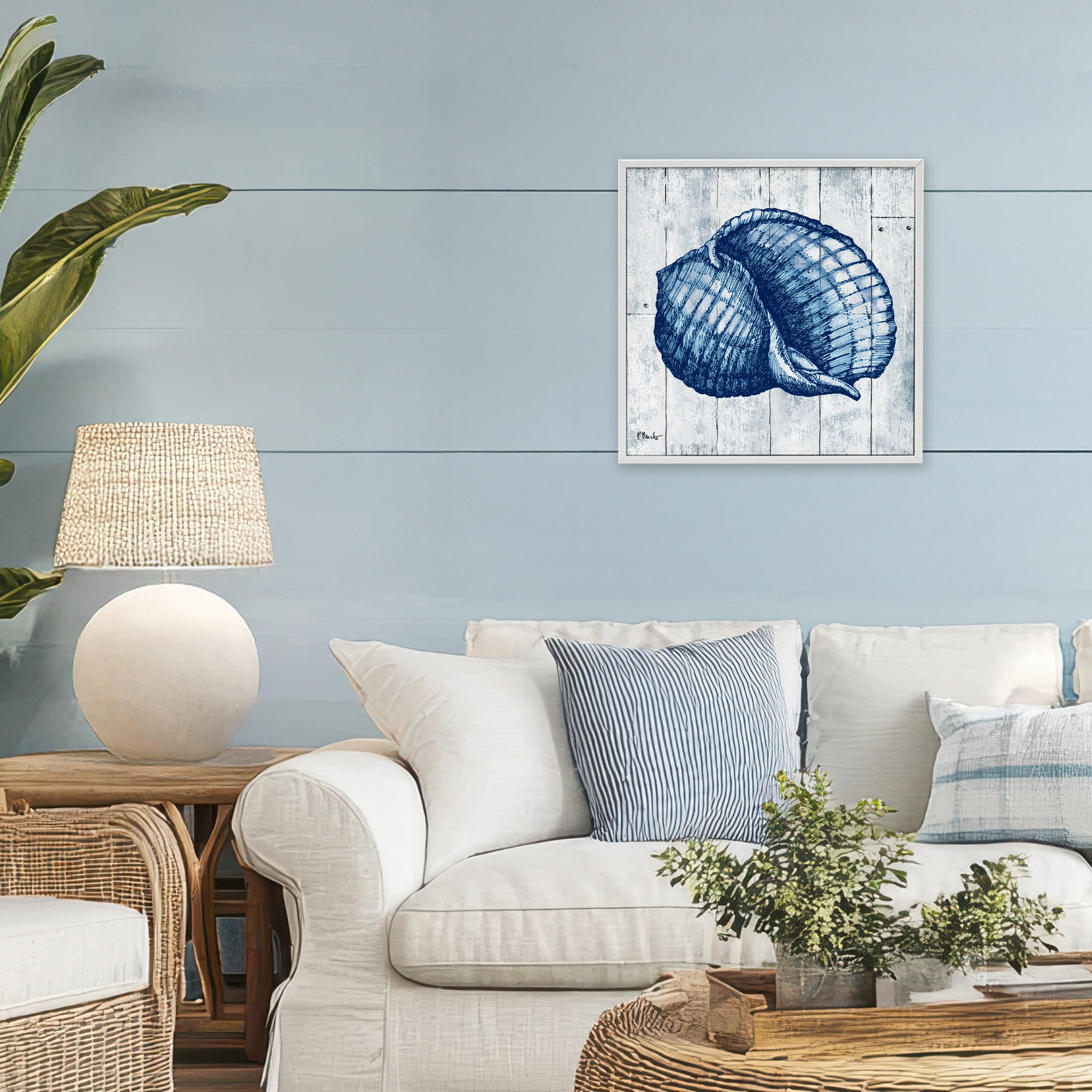 Stupell Industries Coastal Timberland Shell White Framed Giclee Art, design by Paul Brent