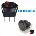 thumbnail image 1 of Practical LED Switch Round Switch Black Round Car DC 12V Dash Dashboard Illuminated ON/OFF Parts Rocker Switch, 1 of 10