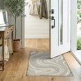 thumbnail image 2 of ODIKA 2'x3' Washable Accent Rug Abstract Way Transitional Smoky Cream Tones Layout Lightweight for Bedroom, Nursery, RV, Pet Friendly, Bedside Mat, 2 of 7