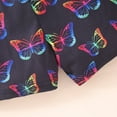 thumbnail image 4 of WIBACKER Summer Girls' Jumpsuit Kids Butterfly Print Crew Neck Romper Backless Sleeveless Stretchy Short, 4 of 12