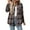Orange, variant on Women Plaid Shirt Jacket Seams Raw Edge Washed Oversized Shirt Jacket With Pockets Flannel Button Down Long Sleeve