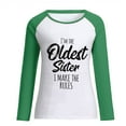 thumbnail image 4 of Lilgiuy Sales Online I'm The Oldest Sister I Make The Rules Funny Print Blouse Tops for Women Crew Neck Long Sleeve Splicing Graphic Sweatshirt, 4 of 4