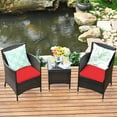 thumbnail image 1 of Gymax Ensemble de Mobilier d'Extérieur en Rotin pour Patio 3 Pcs avec Chaises Coussinées et Table Basse, 1 of 10