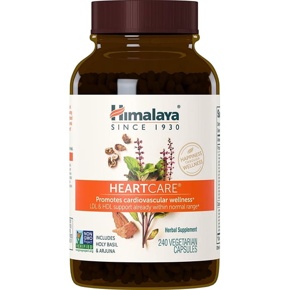 Himalaya HeartCare, Cholesterol & Blood Pressure Supplements for Cardiovascular Wellness and Heart Health,  240 Capsules