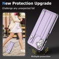 thumbnail image 6 of Allytech Slim Case for Samsung Galaxy S23 FE with Portable Wristband & Card Slots, Premium PU Leather Kickstand Shockproof Drop Protection Anti-Scratch Case for Women Men - Purple, 6 of 6