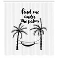 thumbnail image 3 of Ambesonne Beach Saying Shower Curtain, Find Me Under Palms, 69"Wx70"L, Black and White, 3 of 3