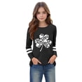 thumbnail image 5 of Kilaqueen St Patricks Day Kids Shirt Long Sleeve Crew Neck Shamrock Print Pullover Tops Casual Trendy Festival Vacation Tees 3-14Y, 5 of 5