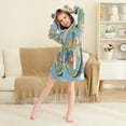 thumbnail image 3 of FORMRS Niños Bathrobe Unisex Hooded Robe Soft Plush Pajamas Sleepwear, Size 10-12T, Art Goldfish, 3 of 7