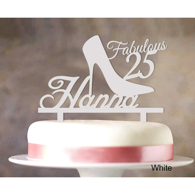Custom Birthday Cake Topper Personalized White Cake Topper Color Option Available 5-7 Inches Wide