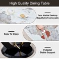 thumbnail image 5 of Royard Oaktree Round Dining Table Set for 4, 5-piece Kitchen Table Set with 4 Upholstered Chairs, Modern Faux Marble Dining Room Table Set for Kitchen, Easy Assembly (Dark Gray-Smooth Back), 5 of 7