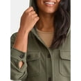 thumbnail image 5 of Time and Tru Women's and Women's Plus Ribbed Shirt Jacket with Hood, Sizes XS-4X, 5 of 6