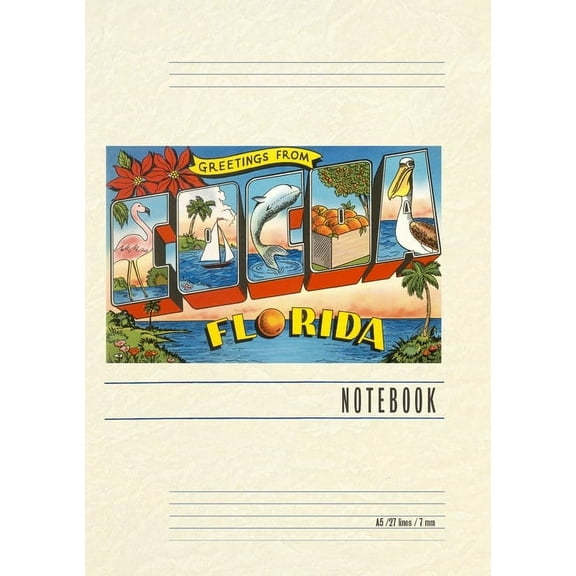 Vintage Lined Notebook Greetings from Cocoa, Florida (Paperback)