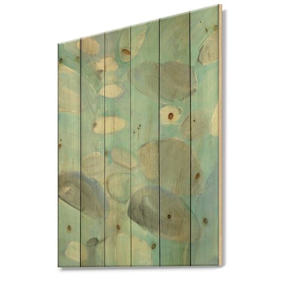 Designart 'Running Water II' Traditional Print on Natural Pine Wood