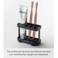 thumbnail image 3 of Yamazaki Home  Toothbrush and Toothpaste Stand, Steel - L 1.97 x W 4.33 x H  3.15 inches Black, 3 of 6