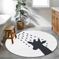 thumbnail image 3 of Round Rug 4Ft Washable Non-Slip, Giraffe Showering Circle Area Rugs for Living Room Bedroom, Modern Abstract Art Funny Animals Indoor Floor Mats Carpet Runner for Home Decor Aesthetic, 3 of 8