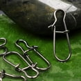 thumbnail image 2 of Strong Nice Swivels 50 Pack double Lock Snaps Size #0-#8 Black Nice Snap Swivel Slid Rings Stainless Steel USA Fishing Tackle 2#, 2 of 5