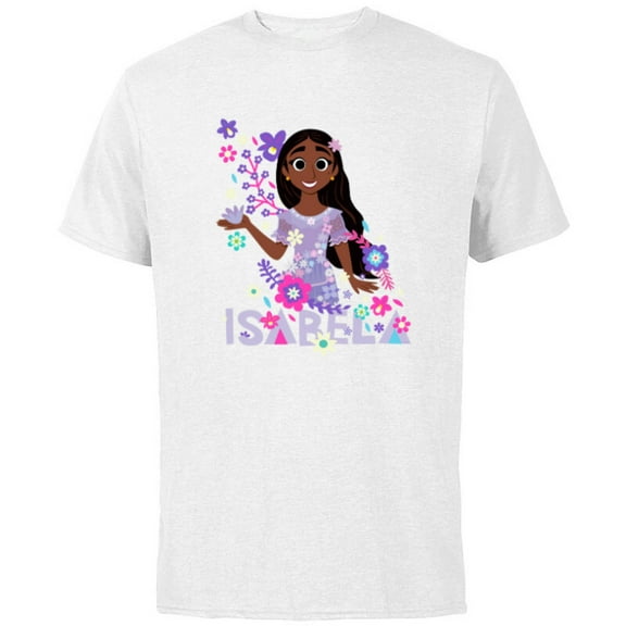 Disney Encanto Isabela Madrigal Flowers - Short Sleeve Cotton T-Shirt for Adults - Customized-White