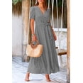 thumbnail image 3 of Vestido PRETTYGARDEN Floral Boho Maxi Cruzado con Escote en V Talle S, 3 of 8
