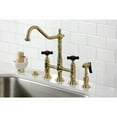 thumbnail image 4 of Kingston Brass KS1277PKXBS Duchess Bridge Kitchen Faucet with Brass Side Sprayer, Brushed Brass, 4 of 7