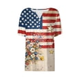 thumbnail image 6 of MEICHEN Lidies' Patriotic Tops Summer Printed Short Sleeve Blouses America 250th Anniversary Graphic Tees Casual V Neck T Shirt, 6 of 6