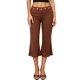 thumbnail image 1 of Pantalones capri para mujer, elegantes, con ojales metálicos, cintura elástica y corte acampanado., 1 of 9