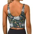 thumbnail image 3 of Vsdgher Cute Sloth Print Women Sleeveless Athletic Tank Top Built-in Bra Camisole Sports Vest for Yoga Running Fitness Exercise with Removable Pads, 3 of 8
