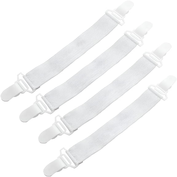 AUQ 2026 New Bed Sheet Straps Clips, Elastic Mattress Grippers, Suspenders Holder Bed Corner Fasteners, Adjustable Bed Bands for Bedding, Bedsheet Tie Downs, 4 Pcs