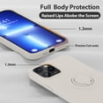 thumbnail image 4 of Compatible with iPhone 13 Pro Case 6.1 inch with Ring Kickstand | Liquid Silicone | Microfiber Linner | Anti-Scratch Full-Body Shockproof Protective Case for iPhone 13 Pro Women Girl - Stone, 4 of 5