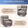 thumbnail image 5 of Jentlehouse 4-Piece Outdoor Swivel Chairs, Patio All-Weather Brown Wicker Rocker Glider Chairs with Gray Cushions for Balcony Poolside Deck Garden, 5 of 11