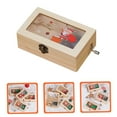 thumbnail image 3 of Minkissy Hand Crank Musical Box Wood Color Manual Melody Family Friends 1Set, 3 of 6