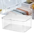 thumbnail image 2 of Desk Storage Box Plastic Large Capacity Dustproof Multi Functional Phone Case Storage Holder with Lid Transparent, 2 of 7