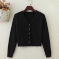 thumbnail image 3 of Women Knit Cardigan Long Sleeve Button Down V Neck Thin Jacket (White), 3 of 8