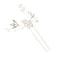 thumbnail image 1 of Pasadores de pelo de perlas elegantes rhinestone hoja Flor para boda nupcial Sunnimix Alfileres nupciales de boda, 1 of 8