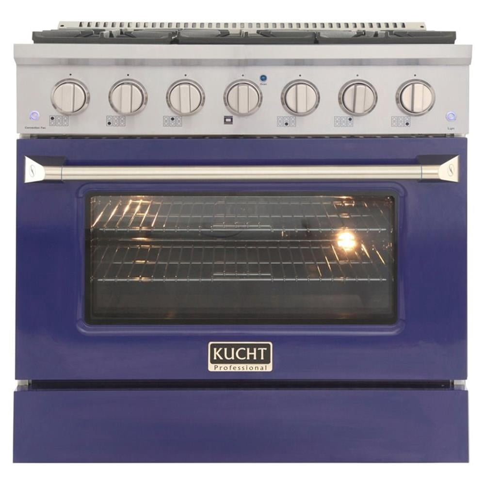 Pemberly Row 30" Stainless Steel Propane Gas Range in Blue/Silver