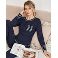 thumbnail image 2 of Ekouaer Pajamas Women's Long Sleeve Pj Set Soft 2 Piece Loungewear Sleepwear with Jogger Pants, 2 of 6