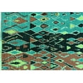 thumbnail image 1 of Ahgly Company Machine Washable Indoor Rectangle Oriental Turquoise Blue Modern Area Rugs, 7' x 10', 1 of 4