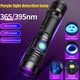 thumbnail image 1 of Linterna ultravioleta LED UV de 3400mAh 365395nm luz púrpura recargable con Ehuebsd zoom luz negra Detector de manchas de orina de mascotas, 1 of 9