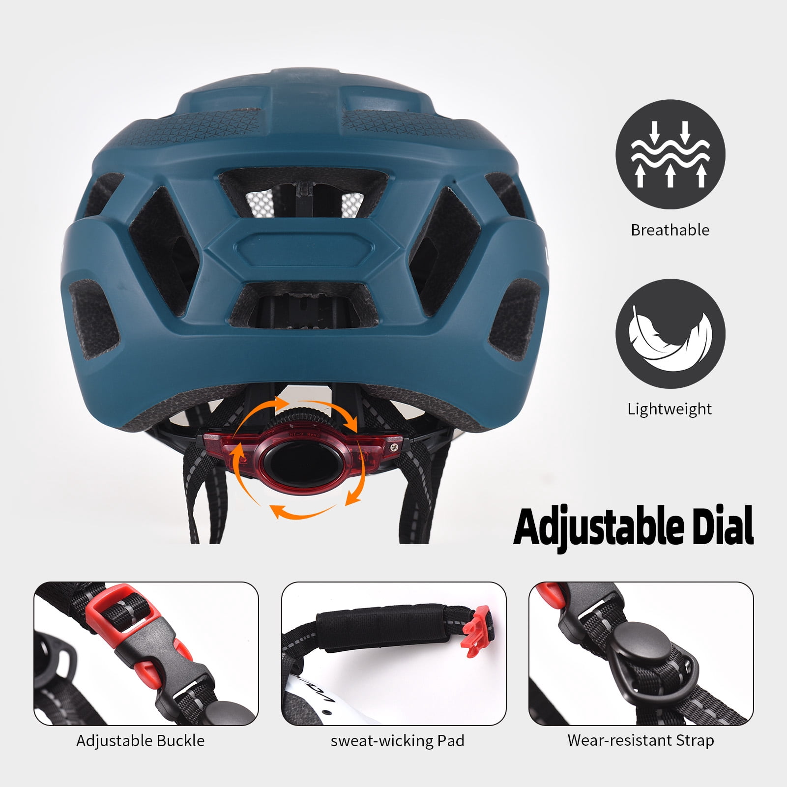 Helmet Bike Helmet With Windshield And Sun Visor  Rechargeable Tail Light   Adjustable  Helmet For Safety And