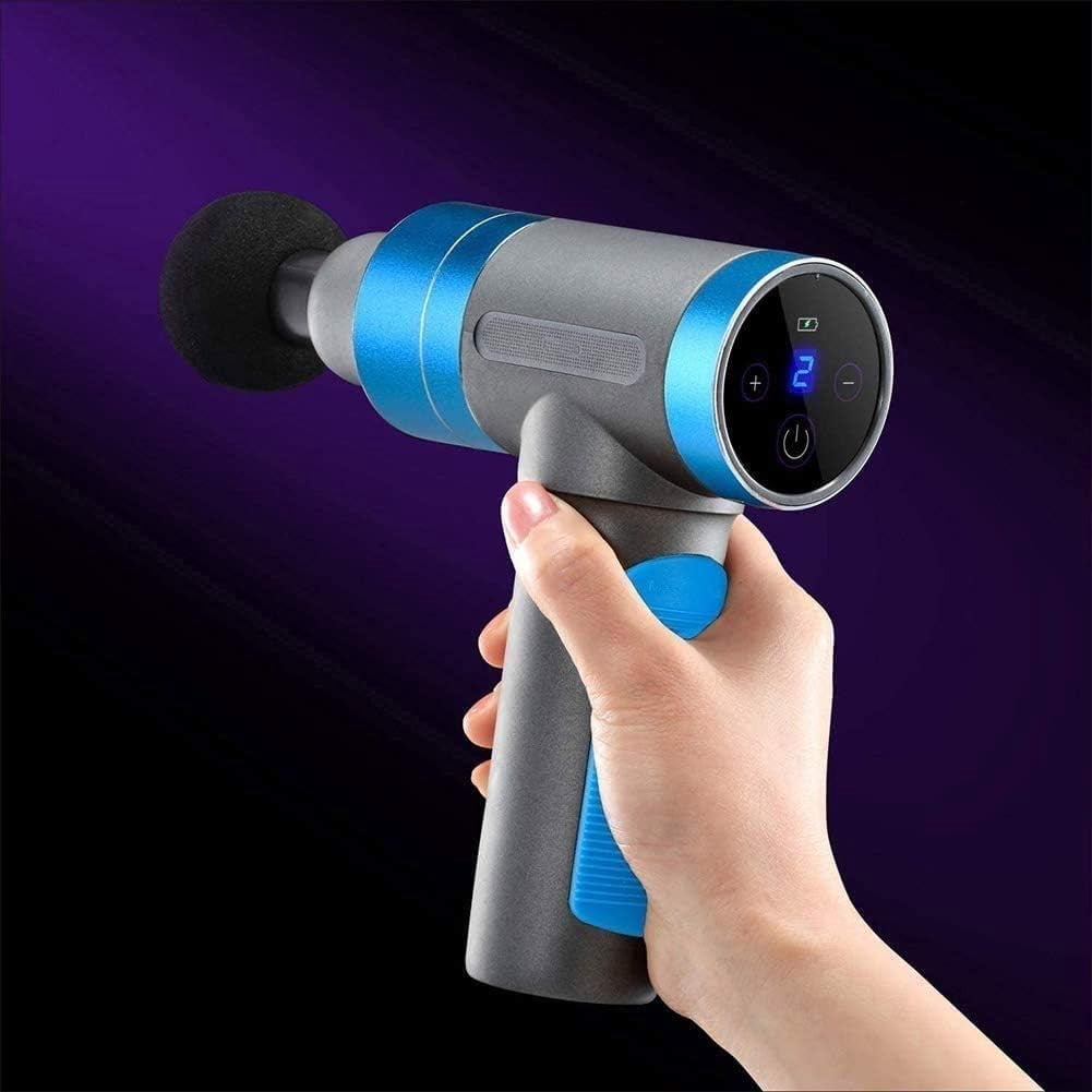 Percussion Massage Gun, Professional Handheld Muscle Massager with 6 Heads & 6 Speeds for Full Body Relaxation