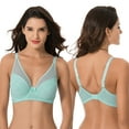 thumbnail image 4 of Curve Muse Women's Plus Size Minimizer Unlined Underwire Full Coverage Bra-3PK-MINT,PURPLE,TEAL-44D, 4 of 7