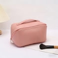 thumbnail image 4 of Leather Cosmetic Storage Bag, Large Capacity Travel Wash Bag, Multi-Function PU Leather Organizer for Toiletries & Cosmetics, Durable & Portable Design for Travel & Home Use, 4 of 6
