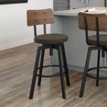 thumbnail image 5 of Amisco Symmetry Adjustable Stool - Dark Brown Grey Polyester / Black Metal / Brown Wood, 5 of 10