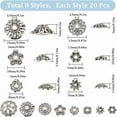 thumbnail image 2 of 1 Box 160Pcs 8 Styles Silver Flower Bead Caps 8mm Flower Spacer Beads Bulk Tibetan Vintage Alloy Metal Bead End Caps Findings DIY, 2 of 6