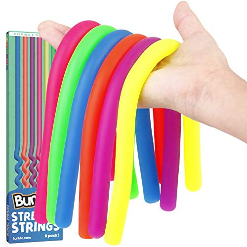 4X Worm Stretch Noodle String Neon Fidget Stress Relief Sensory Autism Vent Toy 