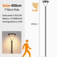 thumbnail image 2 of Luz Solar for patio, luz impermeable for exteriores, Villa, paisaje, parque, luz de calle con detección humana, poste alto de jardín superbrillante, 2 of 7