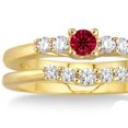 thumbnail image 2 of 1.25 Carat Ruby & Diamond Affordable Bridal Set on 10k Yellow Gold, 2 of 2